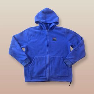 Vintage Burton Men's XL Blue Full Zip Fleece Hoodie 90s
